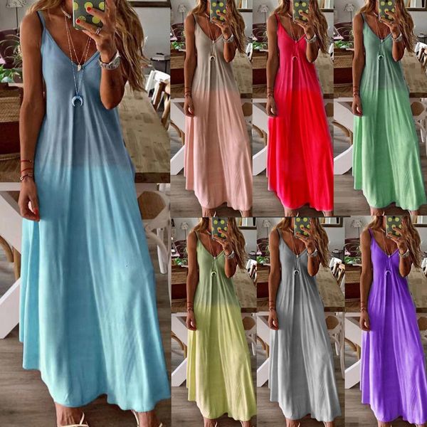 2021 new summer deep v enck sleeveless women's casual spaghetti strap maxi es fashion gradient ladies vestidos eupe, Black;gray
2021 new summer deep v enck sleeveless women's casual spaghetti strap maxi es fashion gradient ladies vestidos eupe, Black;gray