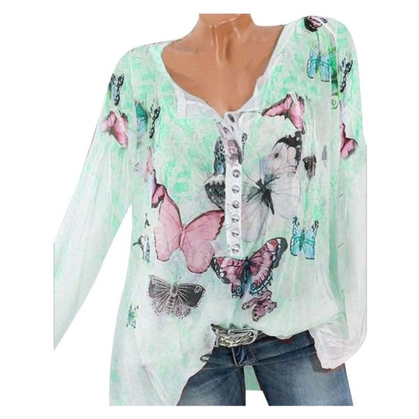 women's blouses & shirts women butterfly print shirt long sleeve v-neck buttons womens and elegant vintage blouse blusas de mujer y ca, White
women's blouses & shirts women butterfly print shirt long sleeve v-neck buttons womens and elegant vintage blouse blusas de mujer y ca, White