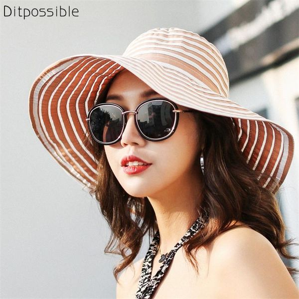 stingy brim hats ditpossible women casual striped summer hat wide beach sun foldable panama chapeau female caps, Blue;gray
stingy brim hats ditpossible women casual striped summer hat wide beach sun foldable panama chapeau female caps, Blue;gray