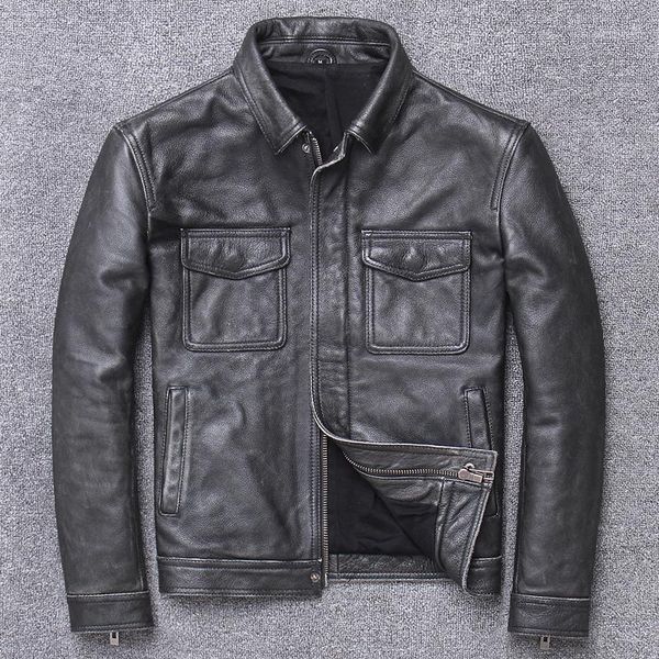 men's leather & faux genuine 2021 large size vintage classic motorcycle biker coat spring autumn male soft cowhide jacket, Black
men's leather & faux genuine 2021 large size vintage classic motorcycle biker coat spring autumn male soft cowhide jacket, Black