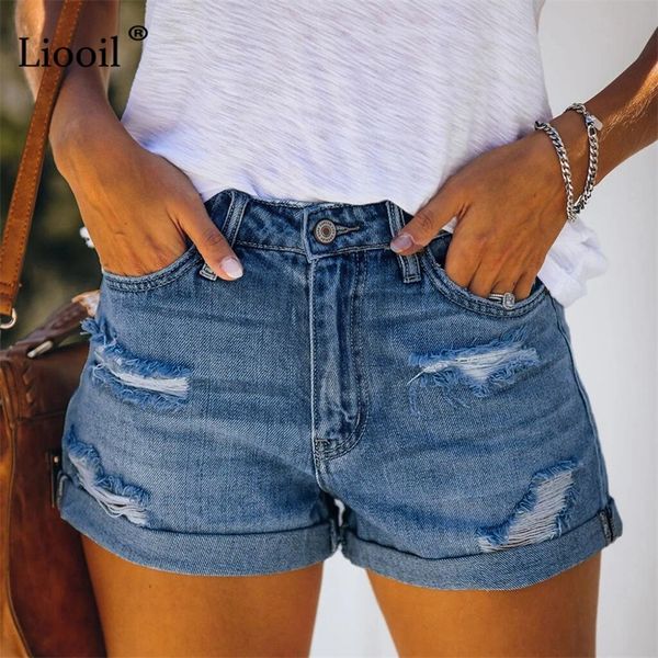 liooil skinny hole denim shorts with tassel pockets women summer streetwear mid waist blue rave ripped jean shorts 210306, White;black
liooil skinny hole denim shorts with tassel pockets women summer streetwear mid waist blue rave ripped jean shorts 210306, White;black