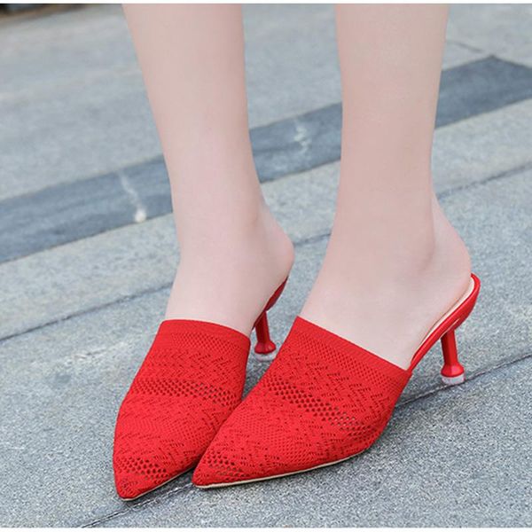 slippers women summer thin high heels stretch mesh pointed toe mules woman knitting elegant non slip shoes lady casual footwear, Black
slippers women summer thin high heels stretch mesh pointed toe mules woman knitting elegant non slip shoes lady casual footwear, Black