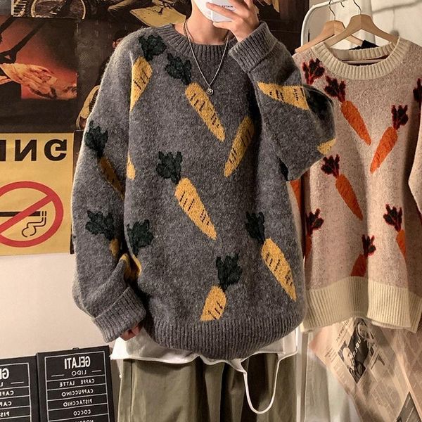 men's sweaters autumn and winter round neck lazy wind sweater leisure retro loose trend personalized versatile couple, White;black
men's sweaters autumn and winter round neck lazy wind sweater leisure retro loose trend personalized versatile couple, White;black