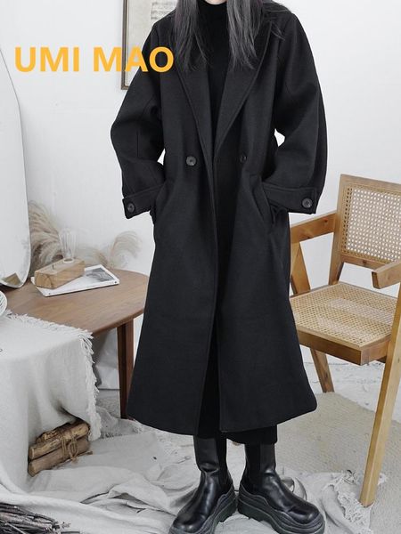 women's wool & blends umi mao autumn winter yamamoto niche designer clothing dark coat mid-length loose deconstruction femme y2k, Black
women's wool & blends umi mao autumn winter yamamoto niche designer clothing dark coat mid-length loose deconstruction femme y2k, Black
