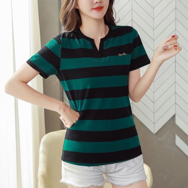 women's t-shirt tee shirt femme fashion summer casual camisetas feminina stripe v-neck tshirts short sleeve thin t women cotton clothin, White
women's t-shirt tee shirt femme fashion summer casual camisetas feminina stripe v-neck tshirts short sleeve thin t women cotton clothin, White