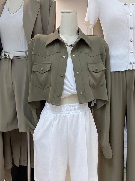 women's jackets 2021 summer autumn korean fashion coats slim thin skinny black white short women jacket shirt long sleeve bolero woman, Black;brown
women's jackets 2021 summer autumn korean fashion coats slim thin skinny black white short women jacket shirt long sleeve bolero woman, Black;brown