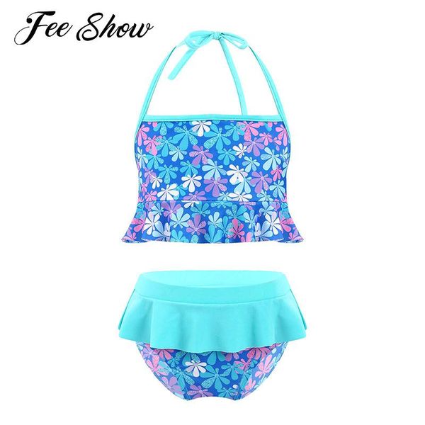 one-pieces kids girls two pieces floral print swimwear bathing suit halter lace-up ruffle trim crop and briefs set beach swimsuit, Black
one-pieces kids girls two pieces floral print swimwear bathing suit halter lace-up ruffle trim crop and briefs set beach swimsuit, Black