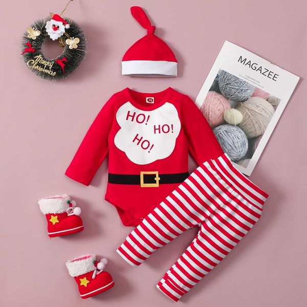 three piece kid girl boy xmas clothes cartoon christmas print long sleeve romper trousers hat 3pcs baby clothing g1023, White
three piece kid girl boy xmas clothes cartoon christmas print long sleeve romper trousers hat 3pcs baby clothing g1023, White