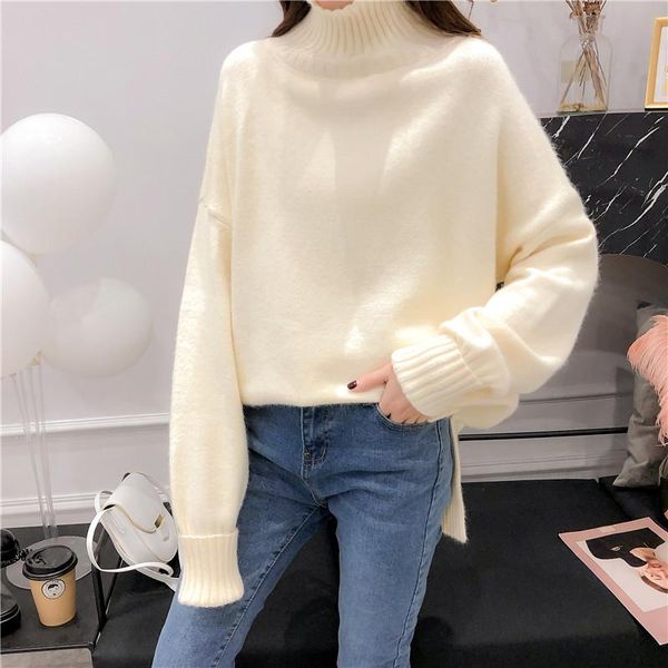 women's sweaters women solid high neck sweater head 2021 autumn and winter loose thick long sleeve bottoming fashion, White;black
women's sweaters women solid high neck sweater head 2021 autumn and winter loose thick long sleeve bottoming fashion, White;black