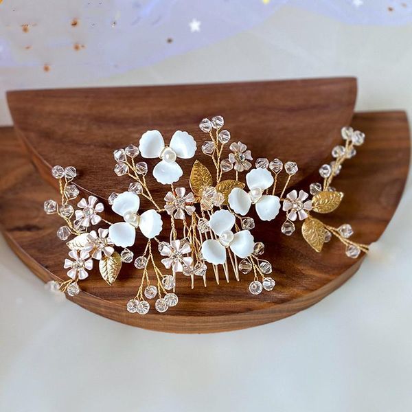 hair clips & barrettes handmade white flower bridal comb tiaras crystal pearls headpiece wedding headware accessories head jewelry, Golden;silver
hair clips & barrettes handmade white flower bridal comb tiaras crystal pearls headpiece wedding headware accessories head jewelry, Golden;silver
