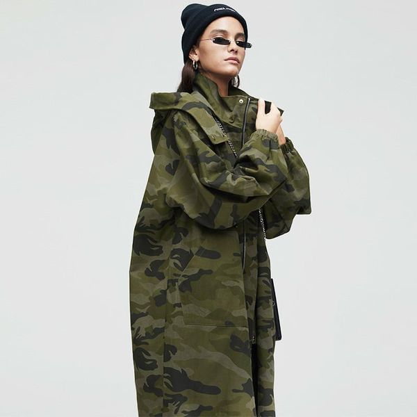 women's trench coats springdand autumn windbreaker woman over knee length loose hooded women 9007, Tan;black
women's trench coats springdand autumn windbreaker woman over knee length loose hooded women 9007, Tan;black