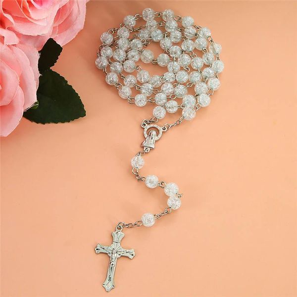 pendant necklaces yeyulin white burst beads chain rosary necklace for women men cross christian prayer jewelry gifts, Silver
pendant necklaces yeyulin white burst beads chain rosary necklace for women men cross christian prayer jewelry gifts, Silver