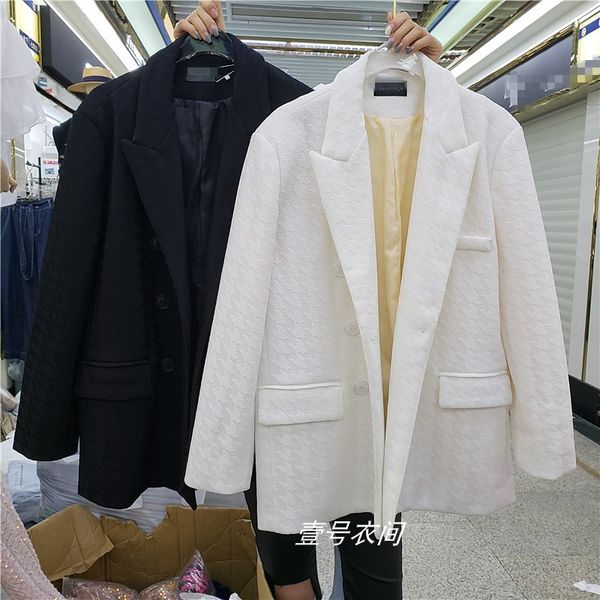 houndstooth woman's jacket 2021 new korean style loose british-style blazer blazers ladies outwears pphn, White;black
houndstooth woman's jacket 2021 new korean style loose british-style blazer blazers ladies outwears pphn, White;black