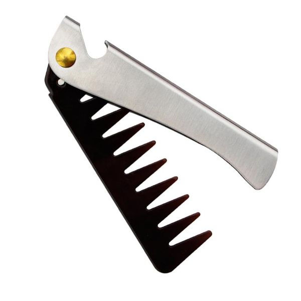 hair brushes 1pc stainless steel handle comb foldable portable pocket styling for husband father men (narrow tooth), Silver
hair brushes 1pc stainless steel handle comb foldable portable pocket styling for husband father men (narrow tooth), Silver