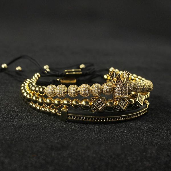 charm bracelets 3pcs/set men bracelet jewelry crown charms luxury macrame beads braiding man for women gift, Golden;silver
charm bracelets 3pcs/set men bracelet jewelry crown charms luxury macrame beads braiding man for women gift, Golden;silver