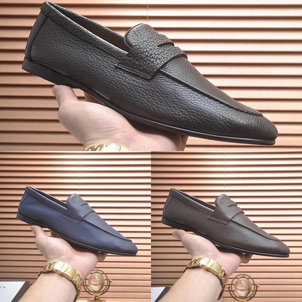 new men slip on dress shoes round toe black brown genuine leather with metal mens loafers business oxfords wedding shoes size eu38-45
new men slip on dress shoes round toe black brown genuine leather with metal mens loafers business oxfords wedding shoes size eu38-45