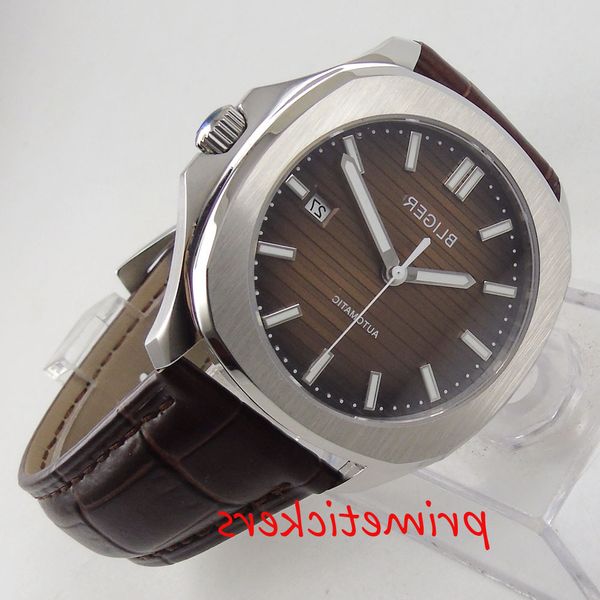 simple automatic movement luxury 39mm brown dial luminous hands sapphire glass display men's watch date leather strap, Slivery;brown
simple automatic movement luxury 39mm brown dial luminous hands sapphire glass display men's watch date leather strap, Slivery;brown