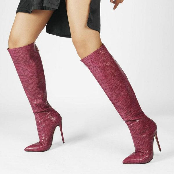 boots autumn winter warm female knee high fashion stone pattern zipper slim long ladies stiletto heel women shoes, Black
boots autumn winter warm female knee high fashion stone pattern zipper slim long ladies stiletto heel women shoes, Black