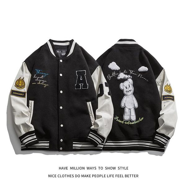 men's jackets 2021 spring&autumn oversize loose baseball jacket leather sleeve women's coat varsity bomber couple chic street, Black;brown
men's jackets 2021 spring&autumn oversize loose baseball jacket leather sleeve women's coat varsity bomber couple chic street, Black;brown