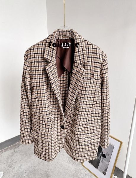 women's wool & blends 2021 autumn / winter 100% women coat double pockets single button color matching plaid short coats jackets, Black 
women's wool & blends 2021 autumn / winter 100% women coat double pockets single button color matching plaid short coats jackets, Black