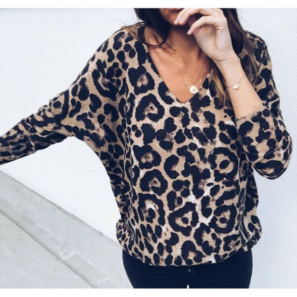 women's t-shirt leopard printwomen's autumn long sleeve v neck pullover t shirt casual stretch loose tee, White
women's t-shirt leopard printwomen's autumn long sleeve v neck pullover t shirt casual stretch loose tee, White