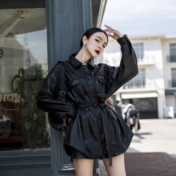 leather jacket pockets time-limited sashes women's coat 2021 clothing waist pu new high handsome locomotive mid-length loose, Black
leather jacket pockets time-limited sashes women's coat 2021 clothing waist pu new high handsome locomotive mid-length loose, Black