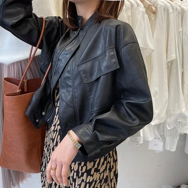 women's leather & faux oversized jacket women 2021 soft loose motor biker pu coat autumn rocker black jackets streetwear
women's leather & faux oversized jacket women 2021 soft loose motor biker pu coat autumn rocker black jackets streetwear