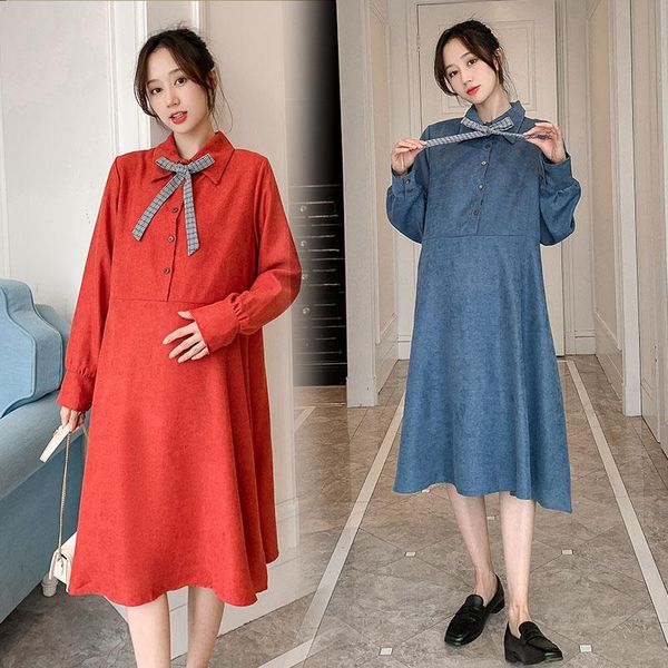 2021 winter maternity corduroy dress red blue bow turn-down collar long sleeve pregnancy dress pregnant women new year, White
2021 winter maternity corduroy dress red blue bow turn-down collar long sleeve pregnancy dress pregnant women new year, White