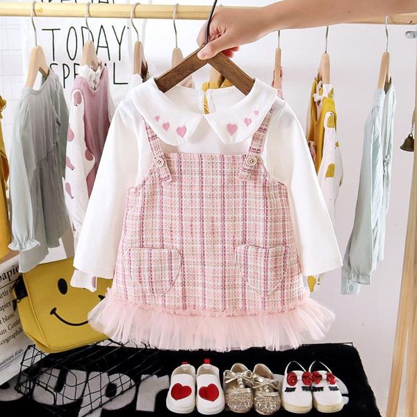 toddler girls dresses kids fashion autumn winter love pattern t -shirt suspender plaid skirt outfits set new year clothing, Red;yellow
toddler girls dresses kids fashion autumn winter love pattern t -shirt suspender plaid skirt outfits set new year clothing, Red;yellow