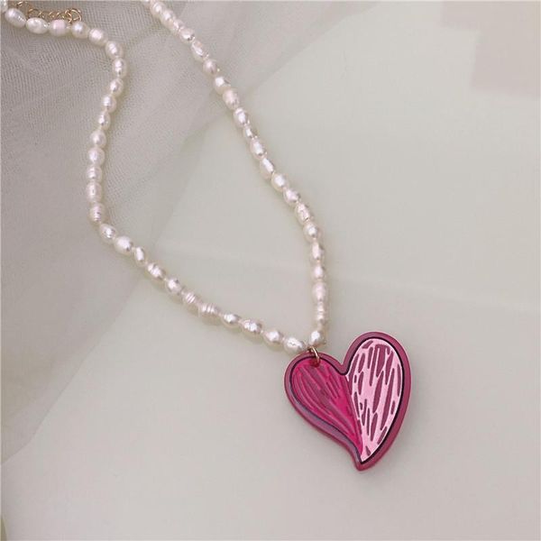 pendant necklaces 1pc mininalist pink hit color love heart imitation pearl necklace for women girls sweet chian jewelry accessories, Silver
pendant necklaces 1pc mininalist pink hit color love heart imitation pearl necklace for women girls sweet chian jewelry accessories, Silver