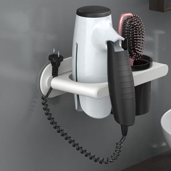 hooks & rails wall mounted drilling hair dryer holder storage rack home bathroom organizer
hooks & rails wall mounted drilling hair dryer holder storage rack home bathroom organizer