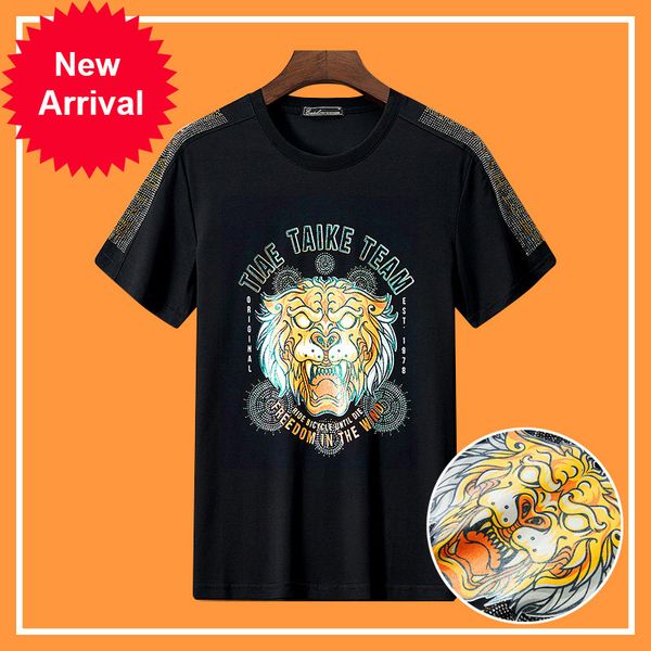2021 Tiger Strass Printing Men's Will See Fashion Streetwear Neck Short Thin Mercerized Cotton Man's Shirts Mpwy, White;black
2021 Tiger Strass Printing Men's Will See Fashion Streetwear Neck Short Thin Mercerized Cotton Man's Shirts Mpwy, White;black