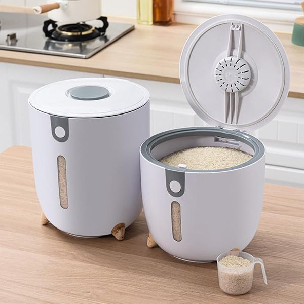 storage bottles & jars kitchen rice bucket transparent flip cover with sealing ring moistureproof insectproof cylinder grain box
storage bottles & jars kitchen rice bucket transparent flip cover with sealing ring moistureproof insectproof cylinder grain box