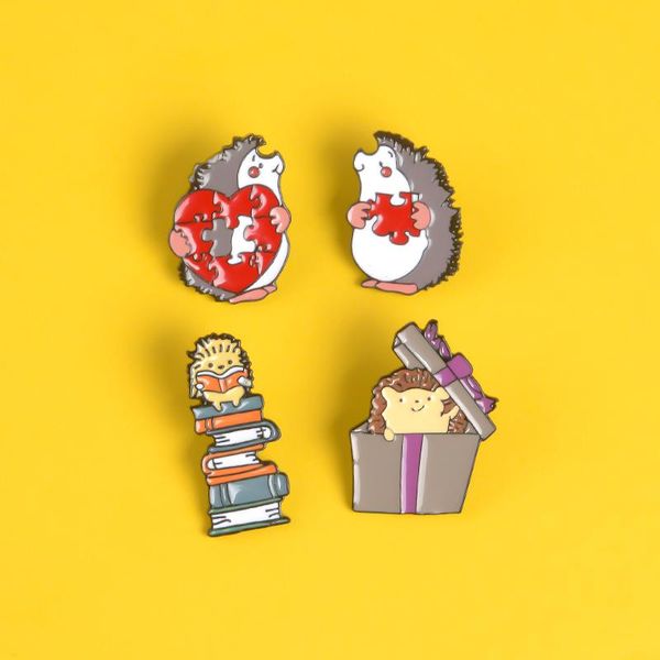pins, brooches gift hedgehog enamel pin couple puzzle love brooch cute cartoon reading books lapel badge animal shirt backpack jewelry, Gray
pins, brooches gift hedgehog enamel pin couple puzzle love brooch cute cartoon reading books lapel badge animal shirt backpack jewelry, Gray