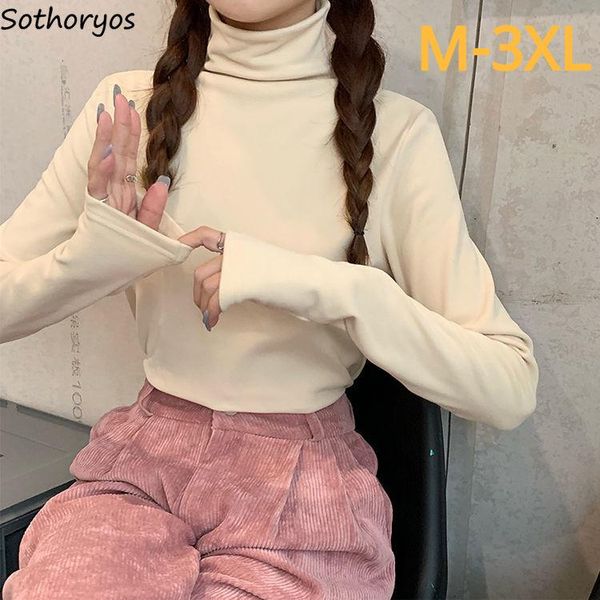 women's sleepwear sleep women long sleeve plus velvet oversize 3xl loose solid casual student turtleneck undershirts warm tees female, Black;red
women's sleepwear sleep women long sleeve plus velvet oversize 3xl loose solid casual student turtleneck undershirts warm tees female, Black;red
