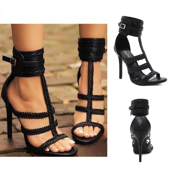 sandals european and american women's summer 2021 woven t-belt buckle high heels super, Black
sandals european and american women's summer 2021 woven t-belt buckle high heels super, Black