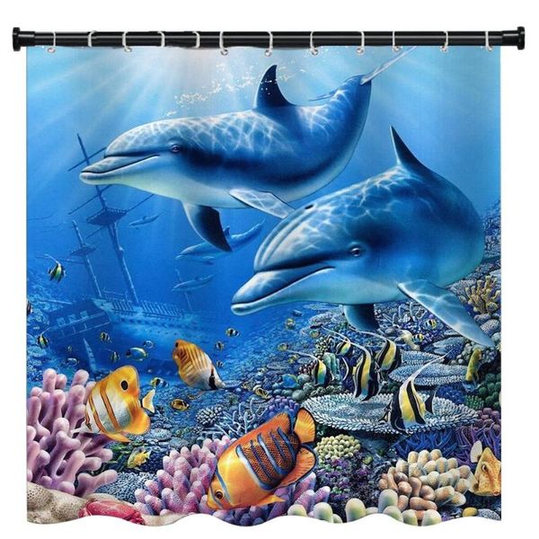 3d printed waterproof polyester fabric multiple sizes shower curtain dolphin pattern bath products bathroom decor with 12 hooks
3d printed waterproof polyester fabric multiple sizes shower curtain dolphin pattern bath products bathroom decor with 12 hooks