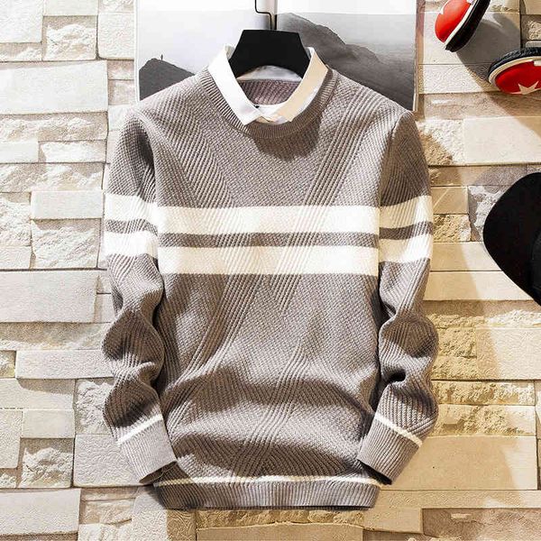 sweater knit men's clothing in autumn and winter of 2021 youth t shirt pullover fake two-piece collar undergarment 56, White;black
sweater knit men's clothing in autumn and winter of 2021 youth t shirt pullover fake two-piece collar undergarment 56, White;black
