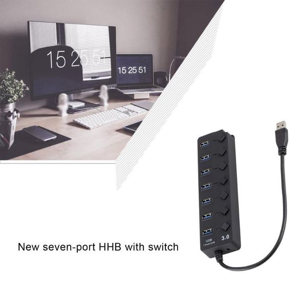 hubs 7 port usb 3.0 hub 5gbps high speed on/off switches ac power adapter for pc durable multi ports
hubs 7 port usb 3.0 hub 5gbps high speed on/off switches ac power adapter for pc durable multi ports