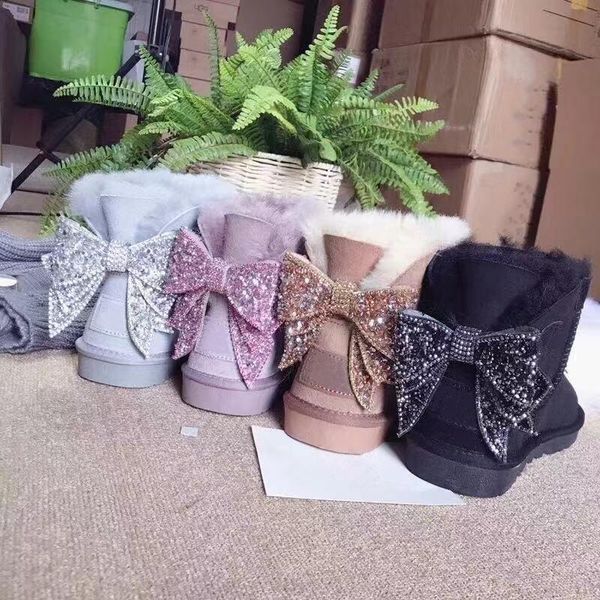 boots blinging bowknot nice 100% genuine sheepskin leather woman snow natural fur women's warm wool winter, Black
boots blinging bowknot nice 100% genuine sheepskin leather woman snow natural fur women's warm wool winter, Black