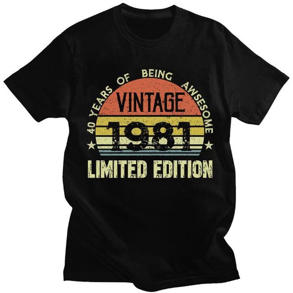 men's t-shirts 40 year old vintage 1981 limited edition 40th birthday short sleeves summer trend cotton o-neck casual men women t-shi, White;black
men's t-shirts 40 year old vintage 1981 limited edition 40th birthday short sleeves summer trend cotton o-neck casual men women t-shi, White;black