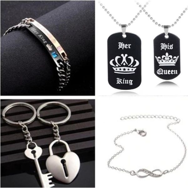 earrings & necklace his queen her king bracelets lovers lettering bracelet for wife black rose gold couple tag lover men jewelry, Silver
earrings & necklace his queen her king bracelets lovers lettering bracelet for wife black rose gold couple tag lover men jewelry, Silver