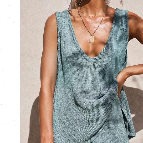 women knitting v neck vest tank suit summer two piece outfit shorts sleeveless lace up 2 piece set women, Gray
women knitting v neck vest tank suit summer two piece outfit shorts sleeveless lace up 2 piece set women, Gray