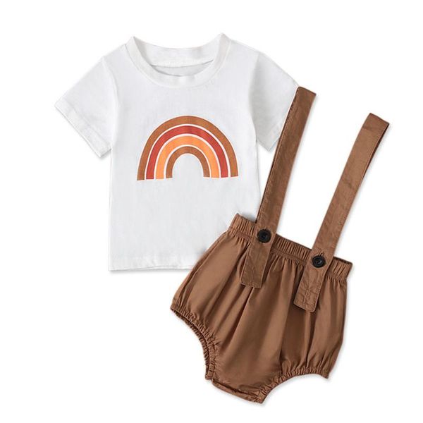clothing sets 6m-24m summer toddler kids baby girls clothes rainbow print t shirt button suspender outfits set baby's, White
clothing sets 6m-24m summer toddler kids baby girls clothes rainbow print t shirt button suspender outfits set baby's, White