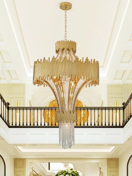 nordic luxury stainless steel crystal living room chandelier duplex building villa model room l lighting ceiling lamp
nordic luxury stainless steel crystal living room chandelier duplex building villa model room l lighting ceiling lamp