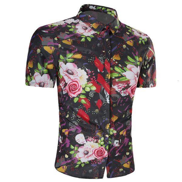 dresses summer 3d printed men's short sleeve flower printed casual shirt, White;black
dresses summer 3d printed men's short sleeve flower printed casual shirt, White;black