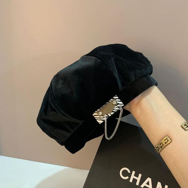 berets kpop all-match velvet women beret autumn and winter celebrities painter hat chain metal button pumpkin, Blue;gray
berets kpop all-match velvet women beret autumn and winter celebrities painter hat chain metal button pumpkin, Blue;gray