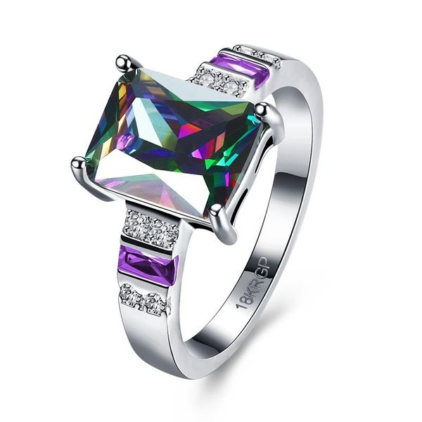 wedding rings synthetic rainbow quartz women vintage white gold plating purple micro zirconia jewelry valentines day gifts sz 7 8, Slivery;golden
wedding rings synthetic rainbow quartz women vintage white gold plating purple micro zirconia jewelry valentines day gifts sz 7 8, Slivery;golden