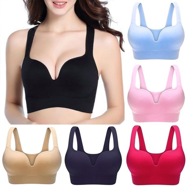 women bra wire solid sports bras push up padded seamless high impact for sports bra gym workout fitness underwear, Red;black
women bra wire solid sports bras push up padded seamless high impact for sports bra gym workout fitness underwear, Red;black