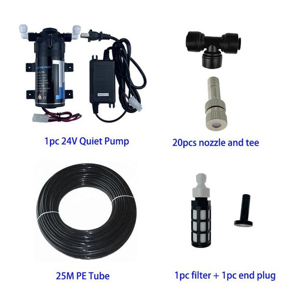 watering equipments 70psi dc 24v quiet water pump 20pcs fog nozzles aeroponics system 0.15-0.6mm nozzle patio mist cooling
watering equipments 70psi dc 24v quiet water pump 20pcs fog nozzles aeroponics system 0.15-0.6mm nozzle patio mist cooling